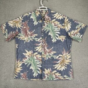 Cooke Street Hawaiian‎ Button Down Shirt Floral Made in Hawaii Size XL USA Made